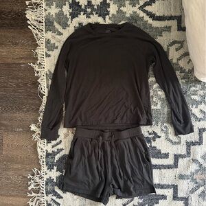 Cozy Earth Bamboo Pullover Crew and Bamboo Jogger Shorts Set